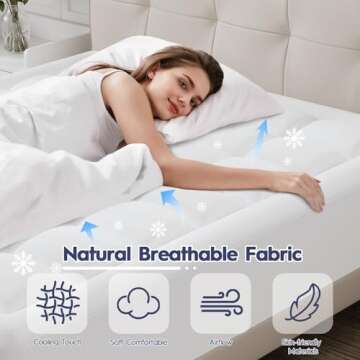 ELEMUSE Dual Layer 3 Inch Memory Foam Mattress Topper Queen Size, 2 Inch Cooling Gel Memory Foam Plus 1 Inch Down Alternative Pillowtop Mattress Pad, Viscose Made from Bamboo Cover, Comfort Support