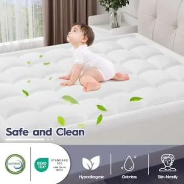 ELEMUSE Dual Layer 3 Inch Memory Foam Mattress Topper Queen Size, 2 Inch Cooling Gel Memory Foam Plus 1 Inch Down Alternative Pillowtop Mattress Pad, Viscose Made from Bamboo Cover, Comfort Support