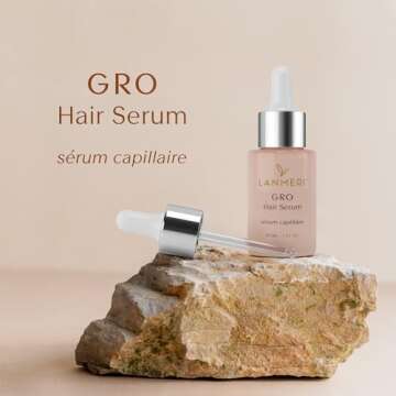 Lanmeri Vegan Hair Growth Serum - Natural Hair Regrowth and Hair Loss Treatments for Women & Men - Scalp Serum for Thinning Hair - Fuller, Thicker and Healthier Hair in 90 Days, All Hair Types