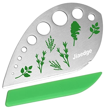 Jiaedge Herb Stripper - 9 Holes Stainless Steel Kitchen Tool for Herbs