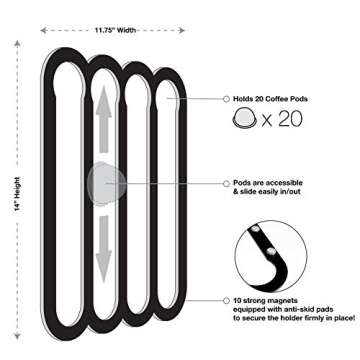 Demi's Home Magnetic Coffee Pod Holder for Nespresso Vertuo Capsules - Suitable to be Mounted on the...