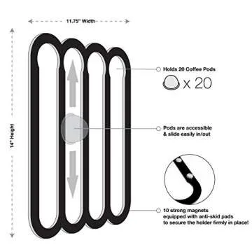 Demi's Home Magnetic Coffee Pod Holder for Nespresso Vertuo Capsules - Suitable to be Mounted on the...