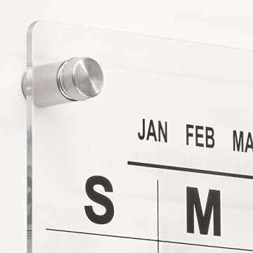 mDesign Acrylic Wall Calendar - Modern Monthly Planner Board