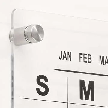 mDesign Acrylic Wall Calendar - Modern Monthly Planner Board