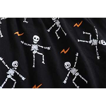 MyFav Big Boys Glow in Dark Skull Pjs Sleepwear Summer Pajama Shorts Sets, Skateboard, 8 Years