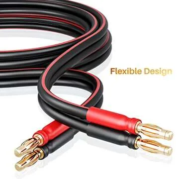 GearIT 14 AWG Speaker Cable Wire with Banana Plugs (2 Pack, 6.6 Feet - 2 Meter) 14Ga Gauge Banana Wi...