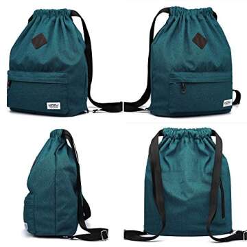 KAUKKO Drawstring Sports Backpack for Gym and Travel
