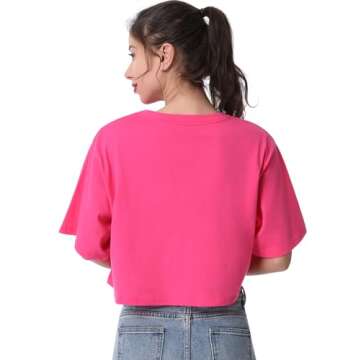 Xelky Women’s 4 Pack Crop Tops: Soft Casual Workout Tees