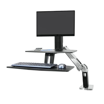 Ergotron WorkFit-A LD Single Monitor Standing Desk Converter - Ergonomic Sit-Stand Workstation