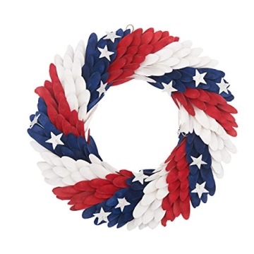 C&F Home Americana Patriotic Wreath U.S.A. Fourth Of July Independence Day Memorial Day Cookout Libe...