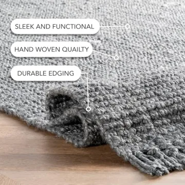 nuLOOM 3x5 Jute Tassel Rug for Farmhouse Style