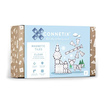 Connetix 34 Piece Clear Starter Pack for Kids Creative Play