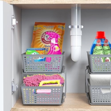 Simple Houseware 2 Tier Bathroom Organizer Grey - Easy Access Storage