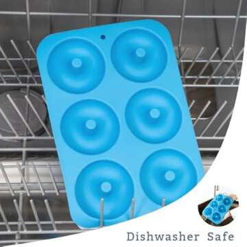 Aichoof Silicone Donut Mold for 6 Doughnuts, Set of 3. Food Grade LFGB Silicone Bagels Baking Pan, Non-Stick, Dishwasher Safe, Heat Resistant and Microwave Safe…