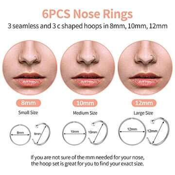 18PCS Nose Rings & Studs Set for Stylish Body Jewelry