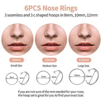 18PCS Nose Rings & Studs Set for Stylish Body Jewelry