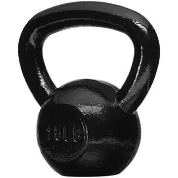 Amazon Basics 15lb Cast Iron Kettlebell for Home Workouts