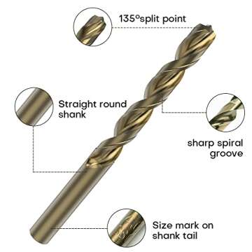 LETON 5/32" M35 Cobalt Drill Bits for Precision Drilling