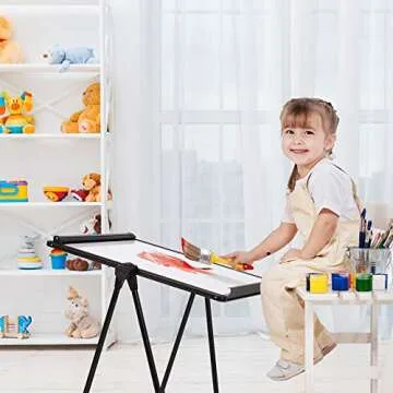 JOYOOSS 15" x 22.8" U-Stand Whiteboard Portable Magnetic Easel Dry Erase Board with Stand Height Adjustable Rotating Foldable & 360° Rotating Flipchart Easel for Home School Outdoor (Black)