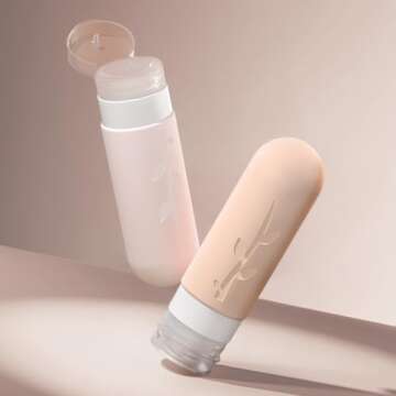 DEPOZA 16 Pack Travel Bottles Set - TSA Approved Leak Proof Silicone Squeezable Containers for Toiletries, Conditioner, Shampoo, Lotion & Body Wash Accessories (16 pcs/P1 Pack)