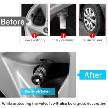 Durable BMW M Tire Valve Stem Cap Covers - Set of 4