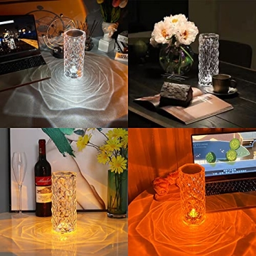 HONGMAO Rose Crystal Touch Lamp with Remote Control