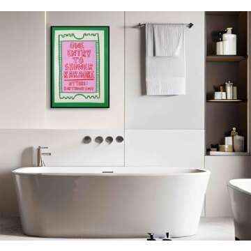 EVPYXFUT Funny Bathroom wall art Aesthetics art Poster One Entry to Shower Karaoke Print Canvas Cart...