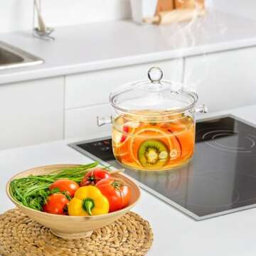 Jucoan 1.5L Glass Saucepan - Safe & Elegant Cooking