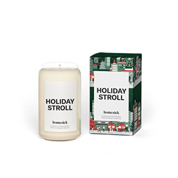 Homesick Premium Scented Candle, Holiday Stroll - Scents of Red Currants, Sugar Plums, 13.75 oz, 60-...