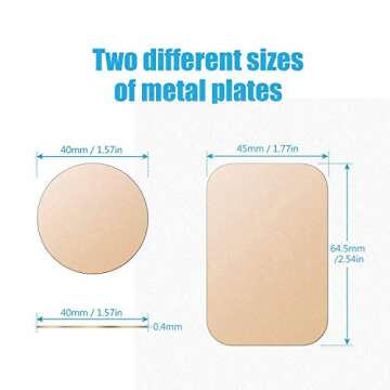 WixGear Mount Metal Plate with Adhesive for Magnetic Cradle-Less Mount -X4 Pack 2 Rectangle and 2 Ro...