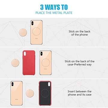WixGear Mount Metal Plate - Strong Adhesive for Phones
