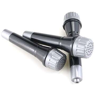 Nexxxi 16 Pack Plastic Microphones Bulk, Toy Set Birthday Party Favors Stage Prop for Girls and Boys, 5.5 Inches Tall