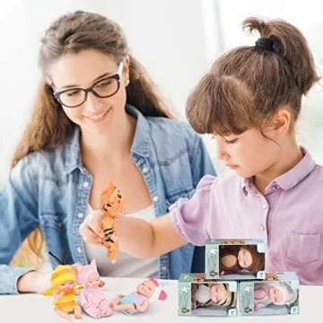 Hanaive 10 Pcs 4 Inch Mini Baby Dolls Lifelike Realistic Tiny Baby Dolls with Animal Clothes Cute Infant Figurine Gifts Set for Toddlers Girls Kids 3+ Graduation Birthday Easter(Lovely Style)
