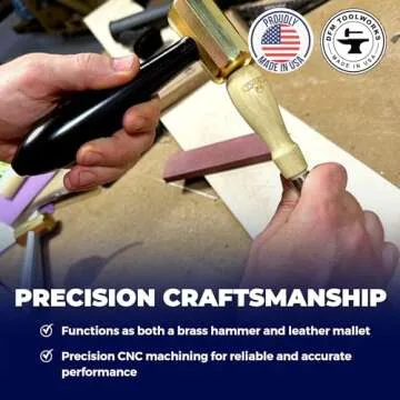 DFM 12-Sided Brass Chisel Hammer, Precision CNC Machined Mallet