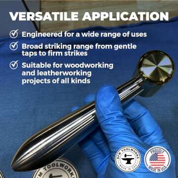 DFM 12-Sided Brass Chisel Hammer, Precision CNC Machined Mallet