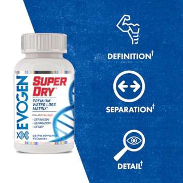 Evogen Super Dry - Premium Water Loss Matrix for Muscle Definition | Natural Diuretic Water Pills Su...