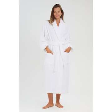 MONARCH Unisex Terry Bathrobe - 100% Lux Combed Cotton, 16 oz Loop Terry Shawl Collar Robe, Five-Sta...