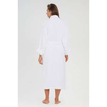 MONARCH Unisex Terry Bathrobe - 100% Lux Combed Cotton, 16 oz Loop Terry Shawl Collar Robe, Five-Star Hotel Choice (Large, Non-Hooded)