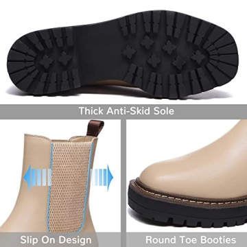 Athlefit Women's Waterproof Chelsea Ankle Boots in Khaki