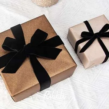 Ribbli Polyester Black Velvet Ribbon,1Inch,10-Yard Spool,Use for Choker,Gift Wrapping,Floral Bouquets, Boutonnieres