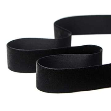 Ribbli Polyester Black Velvet Ribbon,1Inch,10-Yard Spool,Use for Choker,Gift Wrapping,Floral Bouquets, Boutonnieres