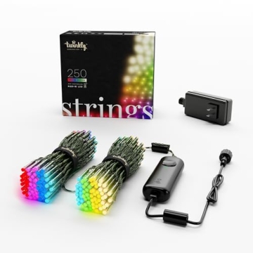 Twinkly Strings 250 LED RGB+White, in- and Outdoor LED Light String, Smart Multicolor LED Lights, Ch...