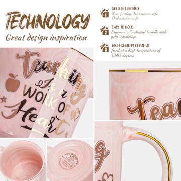 Cute 14oz Pink Coffee Mug - Teacher Appreciation Gifts