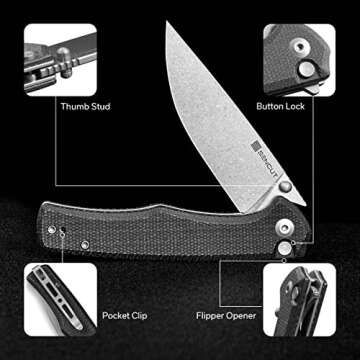 Durable SENCUT Crowley Pocket Knife for Everyday Carry