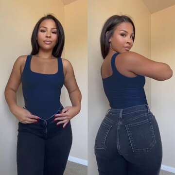 EUYZOU Women's 3PK Tummy Control Shapewear Tank Tops Seamless Square Neck Compression Tops Slimming ...