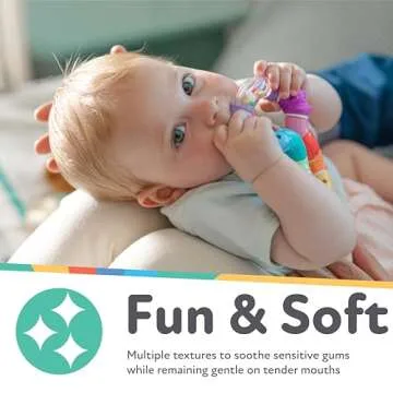 Nuby Twista Teether Toy for Babies - Multicolor Rattle Teething - Toy for Baby Teething Relief - 6+ Months
