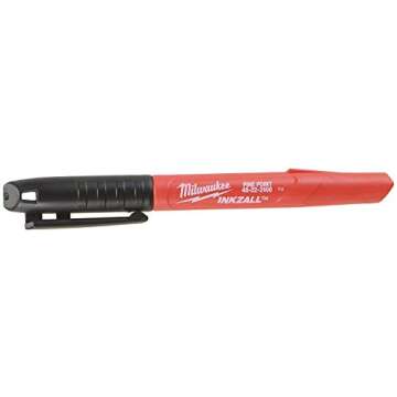 Milwaukee 48-22-3100 Inkzall Jobsite Fine Point Black Permanent Marker (Pack of 48)