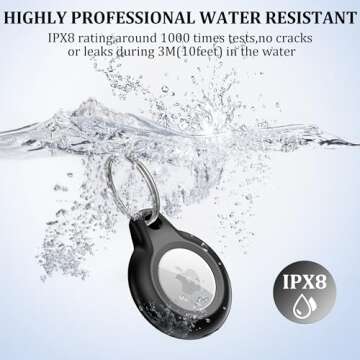 2 Pack IPX8 Waterproof Airtag Keychain with Heavy Duty Case for Pets & Valuables