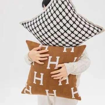 Croker Horse Throw Pillow Cover Modern H Embroidery