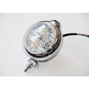 OZ-USA Retro Chrome Motorcycle Head Light for Classic Bikes